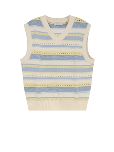 Dunst Striped V-Neck Knitted Top