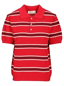 Dunst Striped Polo Knitted Top