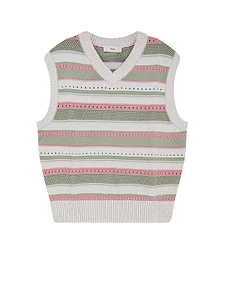 Dunst Striped V-Neck Knitted Top
