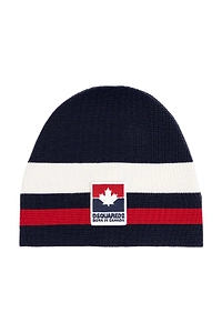 Dsquared2 Logo-Patch Striped Beanie