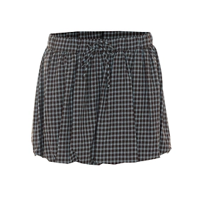 Checked Balloon Skirt