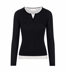 Eleh Contrast Trim Sequined Knitted Top