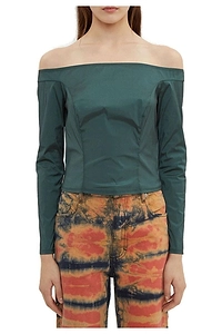 Eckhaus Latta Off Shoulder Corset Blouse