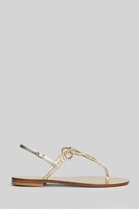 Eddicuomo Embellished T-Strap Buckled Sandals