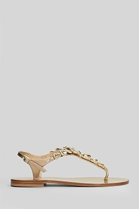 Eddicuomo Embellished T-Strap Buckled Sandals