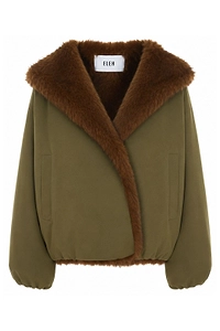 Eleh Faux Fur Trim Hooded Jacket