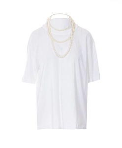 Pearl-Trim Crewneck T-Shirt