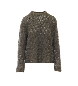 Eleh Open Knit Sequined Knitted Sweater