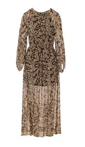 Paisley Drawstring Maxi Dress
