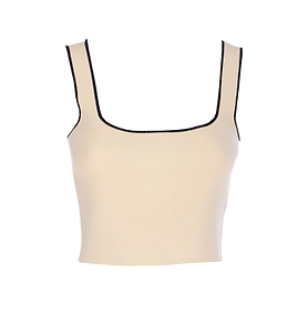 Ribbed Square Neck Tank Top
