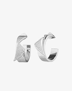 Eddie Borgo Pavé Folded Hoop Earrings
