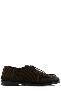 Elena Iachi Zebra Printed Lace-Up Shoes