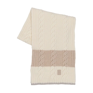 Eleventy Kids Logo Detailed Cable Knit Scarf