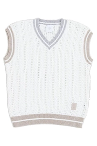 Eleventy Kids Logo Patch V-Neck Knitted Vest