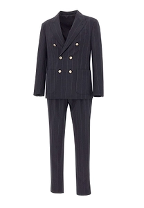 Eleventy Pinstripe Double-Breasted Suit
