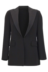Eleventy Satin Lapel Tuxedo Blazer