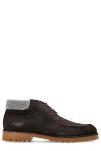 Eleventy Shearling Trim Ankle Boots
