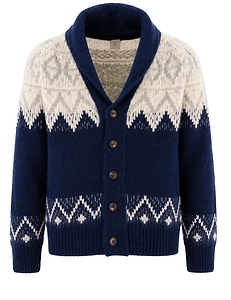 Eleventy Shawl Collar Jacquard Cardigan