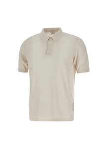 Eleventy Short Sleeved Fine-Knit Polo Shirt