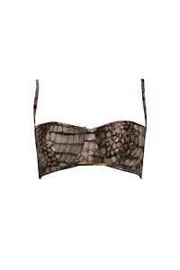 Elisabetta Franchi Alligator Printed Tulle Bra