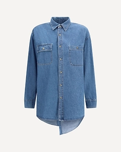 Asymmetric Hem Denim Shirt