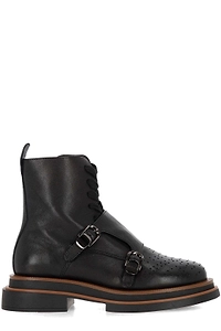 Elvio Zanon Perforated Buckle Boots