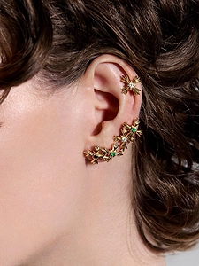 Crest Crystal Stud Earring