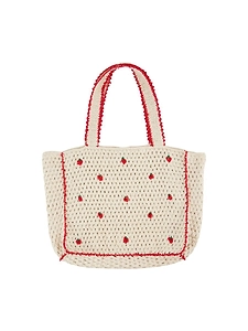 Emile Et Ida Crochet Embroidered Tote Bag