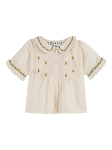 Emile Et Ida Embroidered Pleated Top