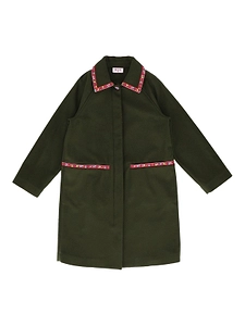 Emilio Pucci Junior Geometric-Trim Logo Patch Coat