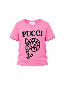 Emilio Pucci Junior Logo Embroidered Crewneck T-Shirt