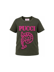 Emilio Pucci Junior Logo Embroidered Crewneck T-Shirt