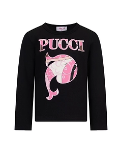 Emilio Pucci Junior Logo Embroidered Top