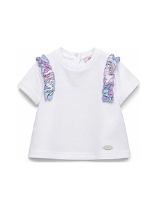 Emilio Pucci Junior Ruffled-Trim Short Sleeved T-Shirt