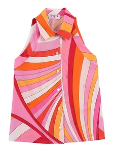 Emilio Pucci Junior Sleeveless Buttoned Top