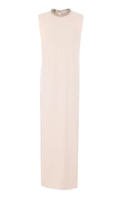 Elisabetta Franchi Embellished Neck Sleeveless Dress
