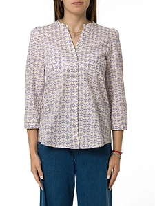 Emme Marella Pattern Printed V-Neck Shirt