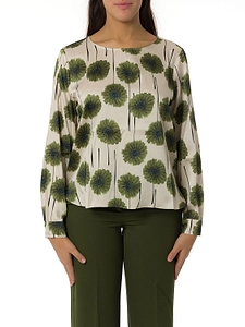 Printed Crewneck Blouse