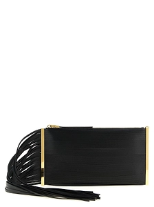 Fringed Zip Clutch Bag