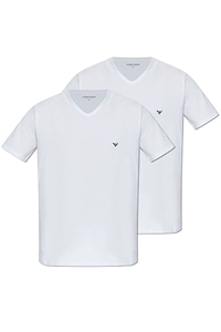 Emporio Armani 2 Pack Logo V-Neck T-Shirts