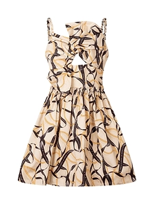 Elisabetta Franchi La Mia Bambina Knot-Front Printed Dress