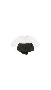 Elisabetta Franchi La Mia Bambina Logo Plaque Balloon-Style Romper