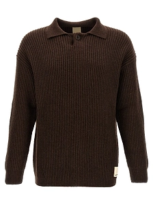 Emporio Armani Fisherman's-Knit Long Sleeved Polo Shirt