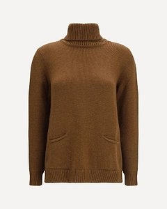 Ella High Neck Patch Pocket Knitted Sweater
