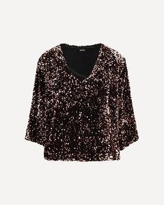 Ella V-Neck Sequined Blouse
