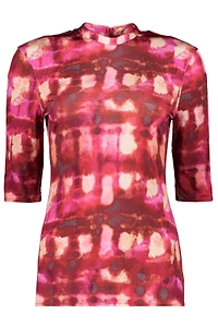 Ellery Abstract Print Three-Quarter Sleeve Top