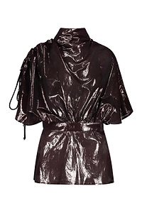 Ellery Belted Draped Sleeved Top