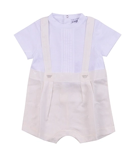 Emporio Armani Kids Pleat Detailed Shoulder Strap Short Set