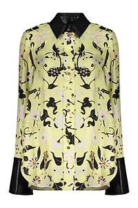 Ellery Contrast Collar Printed Shirt