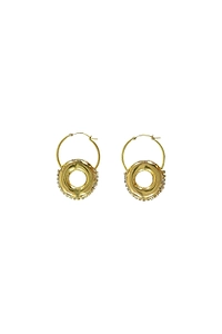 Ellery Crystal Hoop Pendant Earrings
